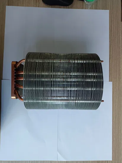 Großer Verkauf Aluminium Zipper Fin Projektor Licht Wärme Kühler 4 Heatpipes Kühlkörper